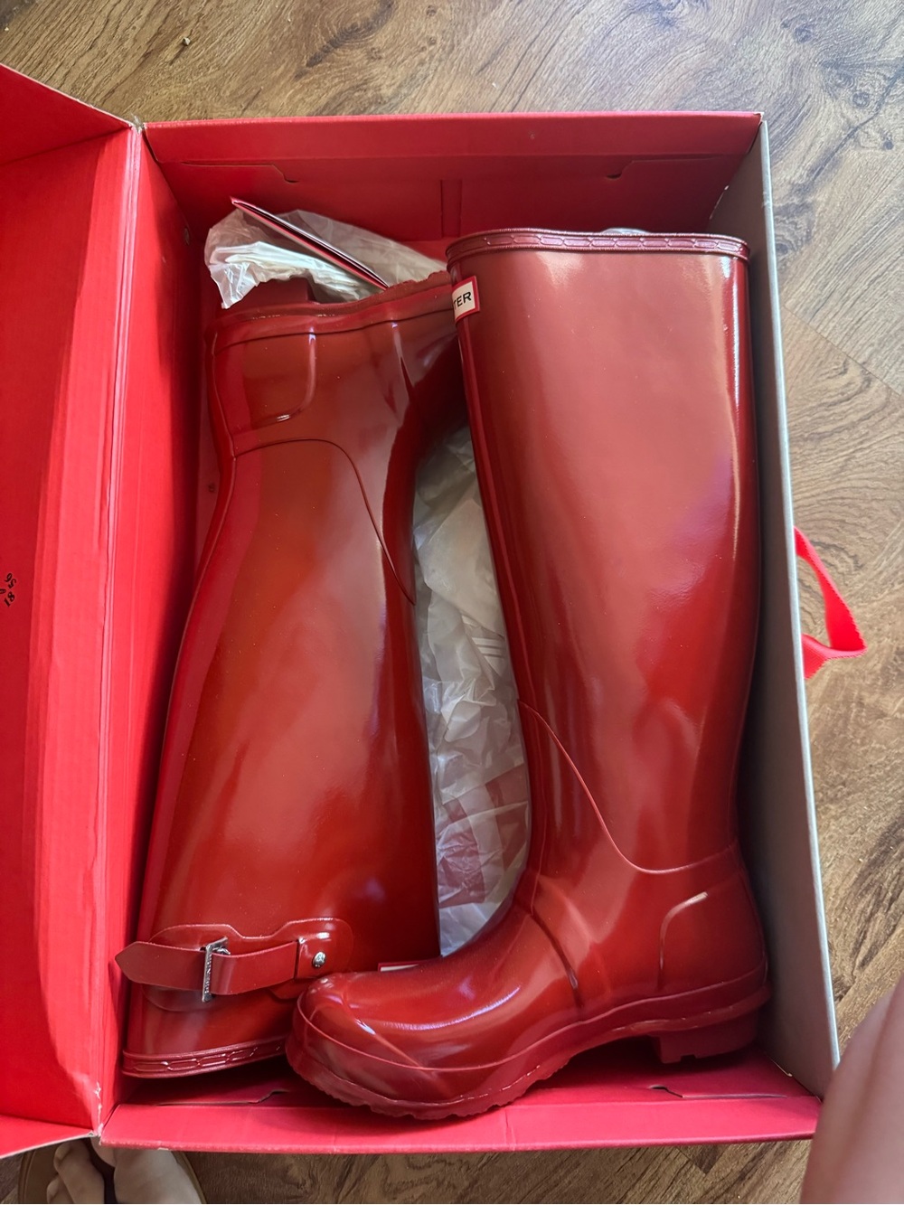 Hunter Glossy Red Tall Women's Rain Boots